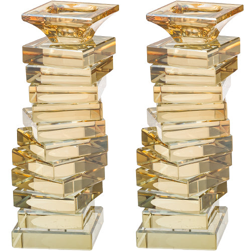 זוג פמוטי קריסטל זהב מהודרים