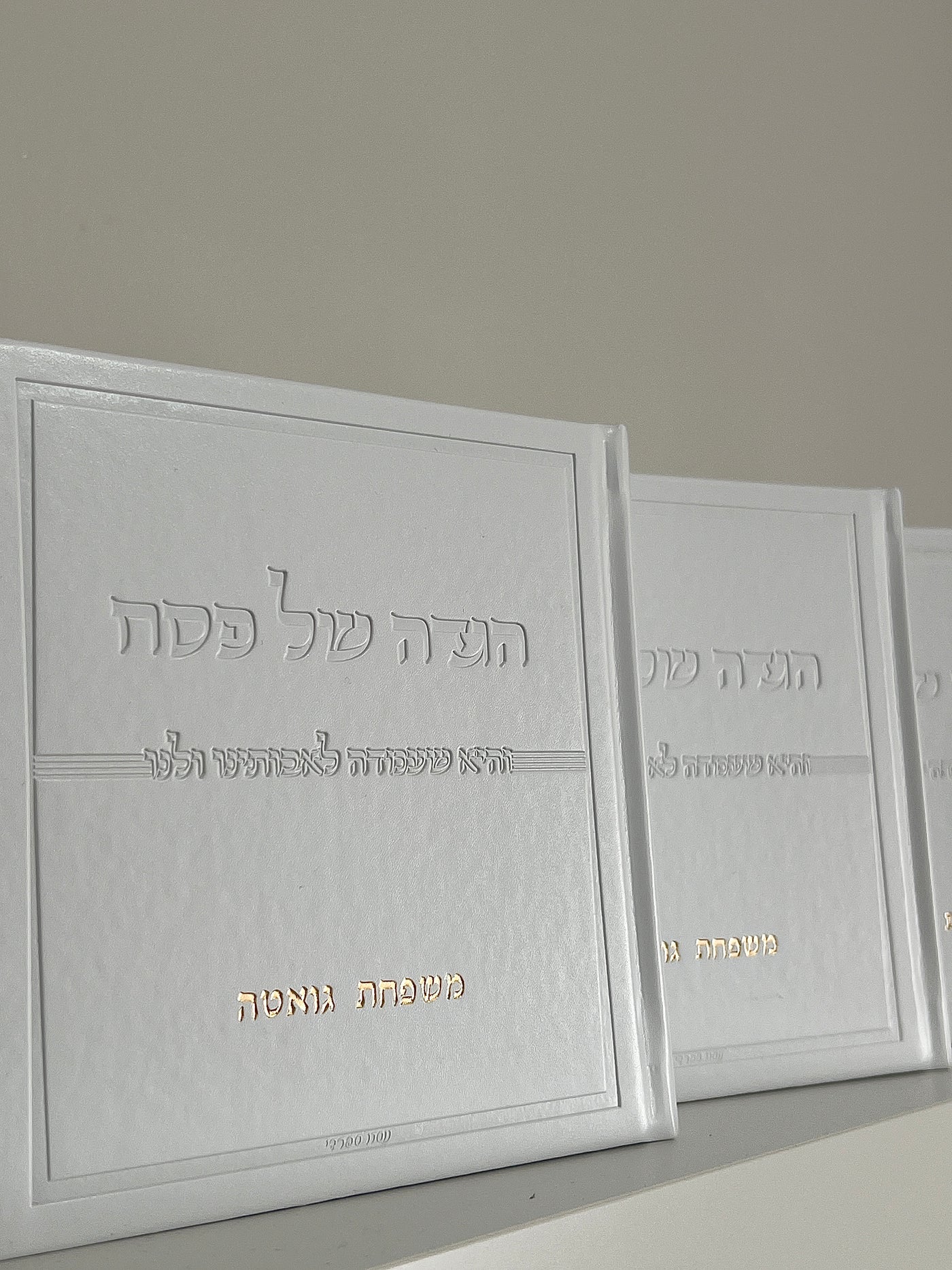 הגדה דמוי עור לבן