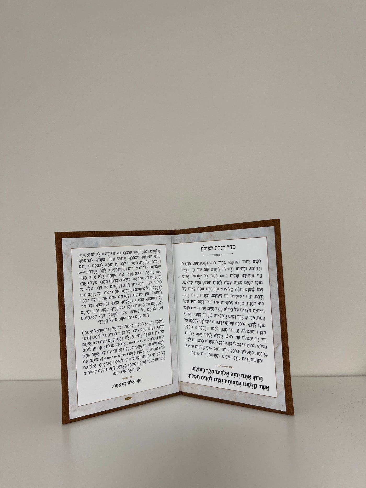 סדר הנחת תפילין צבע חום
