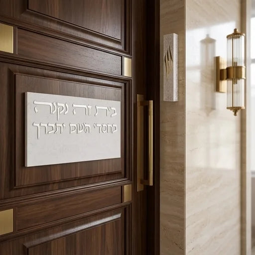 שלט כניסה לבית + מזוזה
