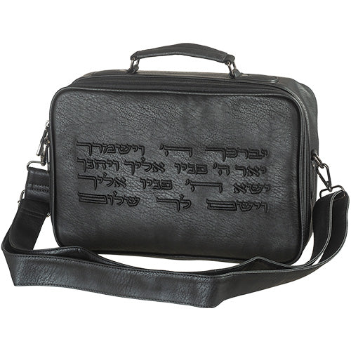 תיק טלית ותפילין דמוי עור שחור קלאסי