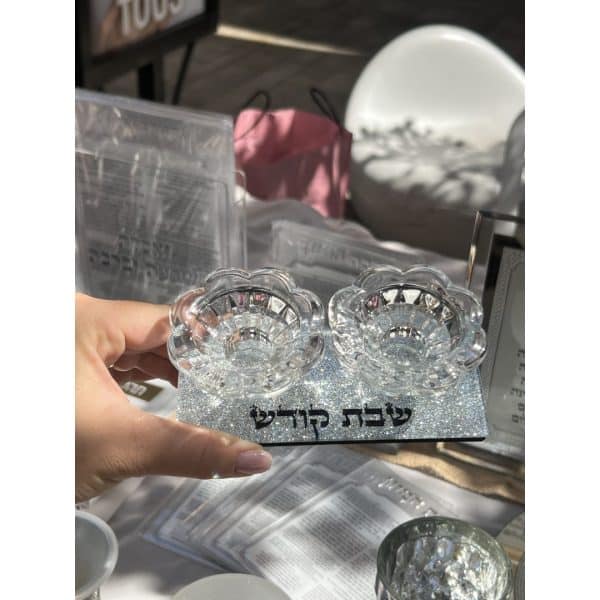 פמוטי זכוכית עם נצנצים